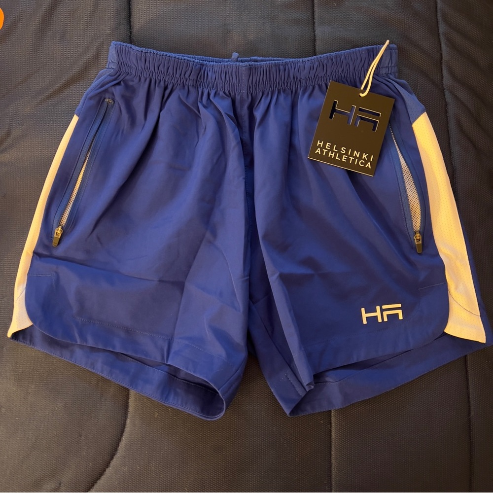 Helsinki Athletica Gym Shorts (Blue, Men’s S)
